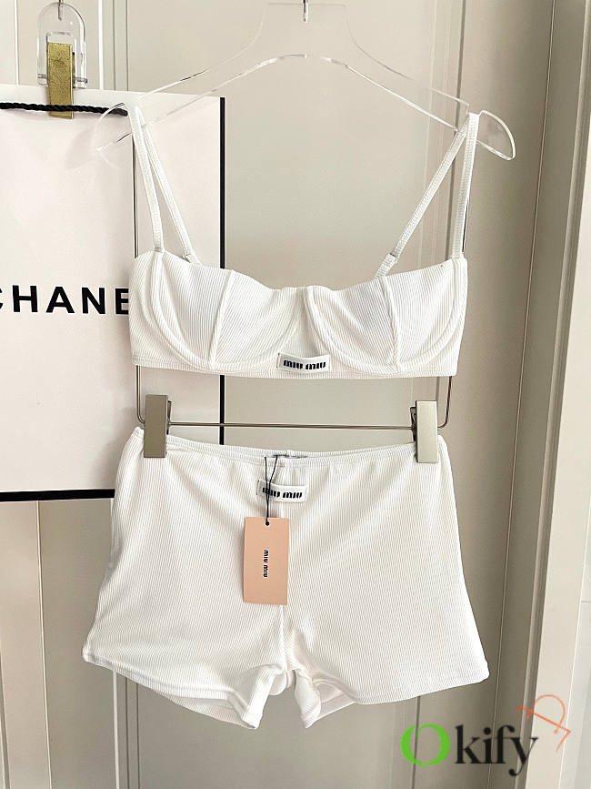Okify MiuMiu White 2 Piece Swimsuit S-XL - 1