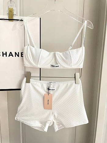 Okify MiuMiu White 2 Piece Swimsuit S-XL