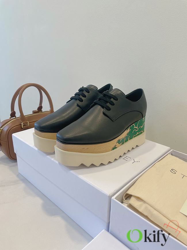 Okify Stella McCartney Green Waves Thick Sole Loafers EU35-39  - 1