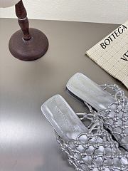 Okify Bottega Veneta Riva Mules Slides In Silver EU35-42 - 5