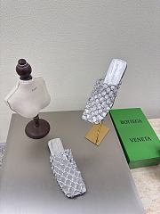 Okify Bottega Veneta Riva Mules Slides In Silver EU35-42 - 4