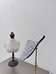 Okify Bottega Veneta Riva Mules Slides In Silver EU35-42 - 2