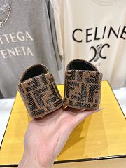 Okify Fendi Dark Brown Platform Slides EU35-41 - 5