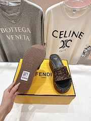 Okify Fendi Dark Brown Platform Slides EU35-41 - 4