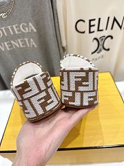 Okify Fendi White Platform Slides EU35-41 - 4