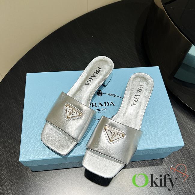 Okify Prada Square Toe Low Heels In Silver EU35-41 - 1