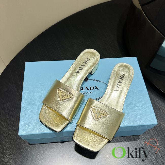 Okify Prada Square Toe Low Heels In Gold EU35-41 - 1