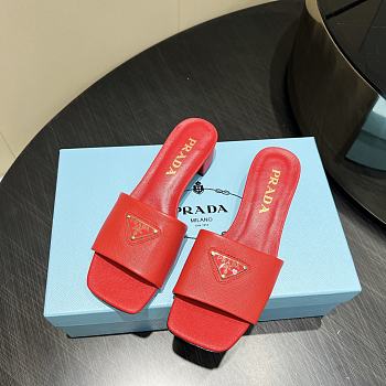 Okify Prada Square Toe Low Heels In Red EU35-41