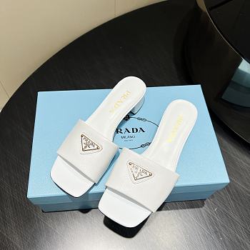 Okify Prada Square Toe Low Heels In White EU35-41