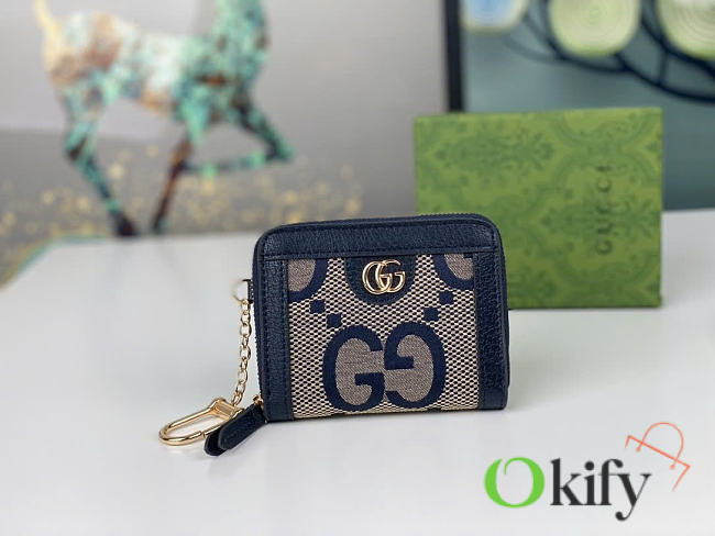 Okify Gucci Navy Blue Small Wallet 10.5x7x2.5cm - 1