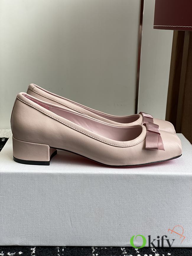 Okify Christian Louboutin Low Block Heel Ballet Shoes In Pink EU35-42 - 1
