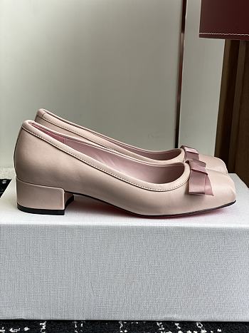 Okify Christian Louboutin Low Block Heel Ballet Shoes In Pink EU35-42