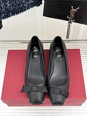 Okify Christian Louboutin Low Block Heel Ballet Shoes In Black EU35-41 - 2