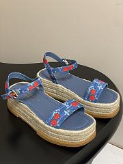 Okify Louis Vuitton x TM Maya Cherry Platform Sandals In Blue 5cm EU35-41 - 1