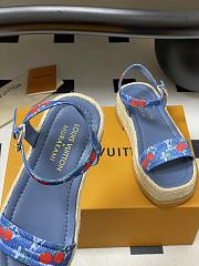 Okify Louis Vuitton x TM Maya Cherry Platform Sandals In Blue 5cm EU35-41 - 2