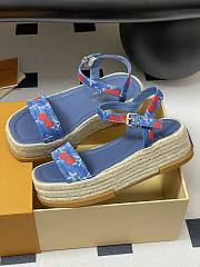Okify Louis Vuitton x TM Maya Cherry Platform Sandals In Blue 5cm EU35-41 - 3