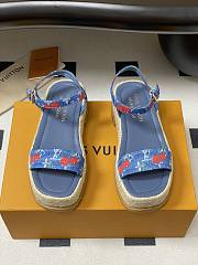 Okify Louis Vuitton x TM Maya Cherry Platform Sandals In Blue 5cm EU35-41 - 5