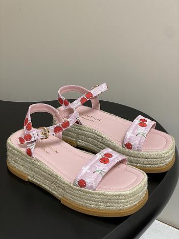 Okify Louis Vuitton x TM Maya Cherry Platform Sandals In Pink 5cm EU35-41