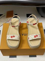 Okify Louis Vuitton x TM Maya Cherry Platform Sandals In Beige 5cm EU35-41 - 4