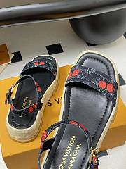Okify Louis Vuitton x TM Maya Cherry Platform Sandals In Black 5cm EU35-41 - 6