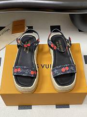 Okify Louis Vuitton x TM Maya Cherry Platform Sandals In Black 5cm EU35-41 - 5