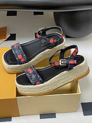 Okify Louis Vuitton x TM Maya Cherry Platform Sandals In Black 5cm EU35-41 - 4