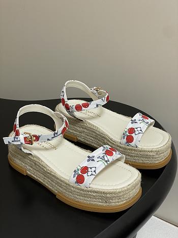 Okify Louis Vuitton x TM Maya Cherry Platform Sandals In White 5cm EU35-41