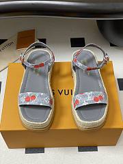 Okify Louis Vuitton x TM Maya Cherry Platform Sandals In Gray 5cm EU35-41 - 6