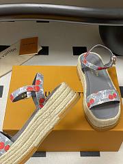 Okify Louis Vuitton x TM Maya Cherry Platform Sandals In Gray 5cm EU35-41 - 5