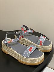 Okify Louis Vuitton x TM Maya Cherry Platform Sandals In Gray 5cm EU35-41 - 1