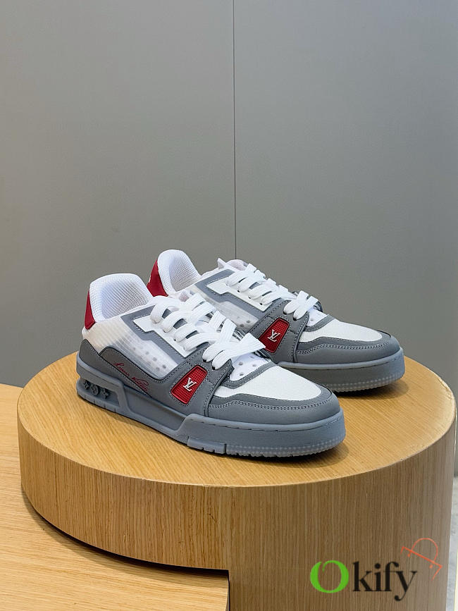 Okify Louis Vuitton Gray And Red Sneakers EU38-45 1AHTIG - 1