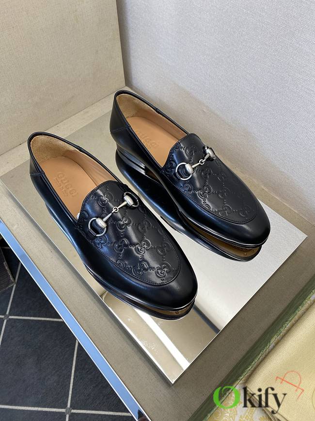 Okify Gucci Black Horsebit Loafers For Men EU38-45 - 1