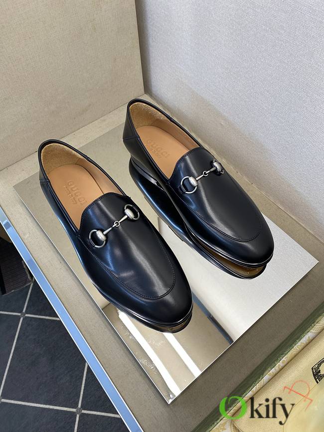 Okify Gucci Black Horsebit Patent Loafers For Men EU38-45 - 1