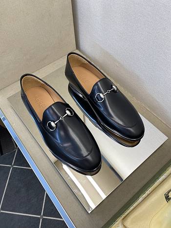 Okify Gucci Black Horsebit Patent Loafers For Men EU38-45