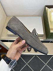 Okify Gucci Gray Horsebit Suede Loafers For Men EU38-45 - 4