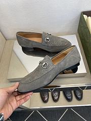 Okify Gucci Gray Horsebit Suede Loafers For Men EU38-45 - 3