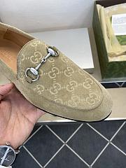 Okify Gucci Beige Horsebit Suede Loafers For Men EU38-45 - 6