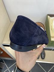 Okify Gucci Dark Blue Horsebit Suede Loafers For Men EU38-45 - 3