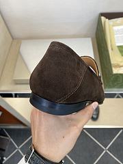 Okify Gucci Dark Brown Horsebit Suede Loafers For Men EU38-45 - 6