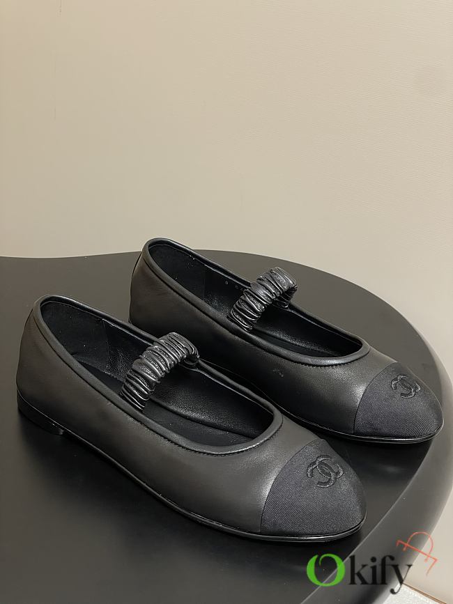 Okify CC Black Ballet Shoes With Lambskin Strap EU35-40  - 1