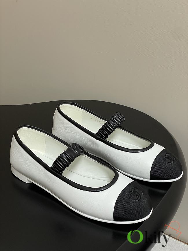 Okify CC White Ballet Shoes With Lambskin Strap EU35-40  - 1