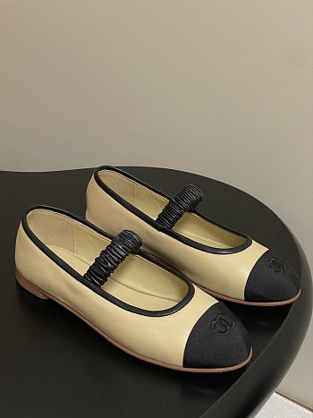 Okify CC Beige Ballet Shoes With Lambskin Strap EU35-40 