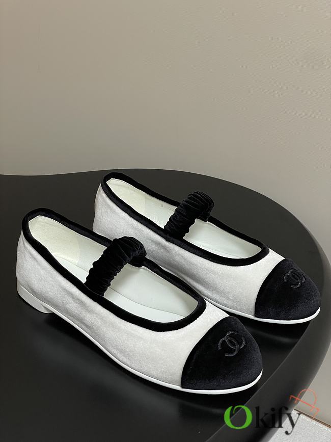 Okify CC White Ballet Shoes With Velvet Strap EU35-40  - 1