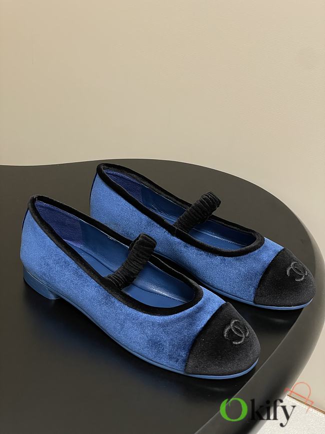 Okify CC Blue Ballet Shoes With Velvet Strap EU35-40  - 1