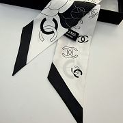 Okify CC Black And White Silk Hairband/Small Scarf 120x6cm - 6