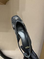 Okify Fendi Crystal Slingback Heels In Black EU35-41 - 4