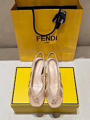 Okify Fendi Crystal Slingback Heels In Beige EU35-41 - 1
