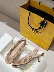 Okify Fendi Crystal Slingback Heels In Beige EU35-41 - 6