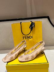 Okify Fendi Crystal Slingback Heels In Beige EU35-41 - 4