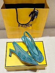 Okify Fendi Crystal Slingback Heels In Blue EU35-41 - 6